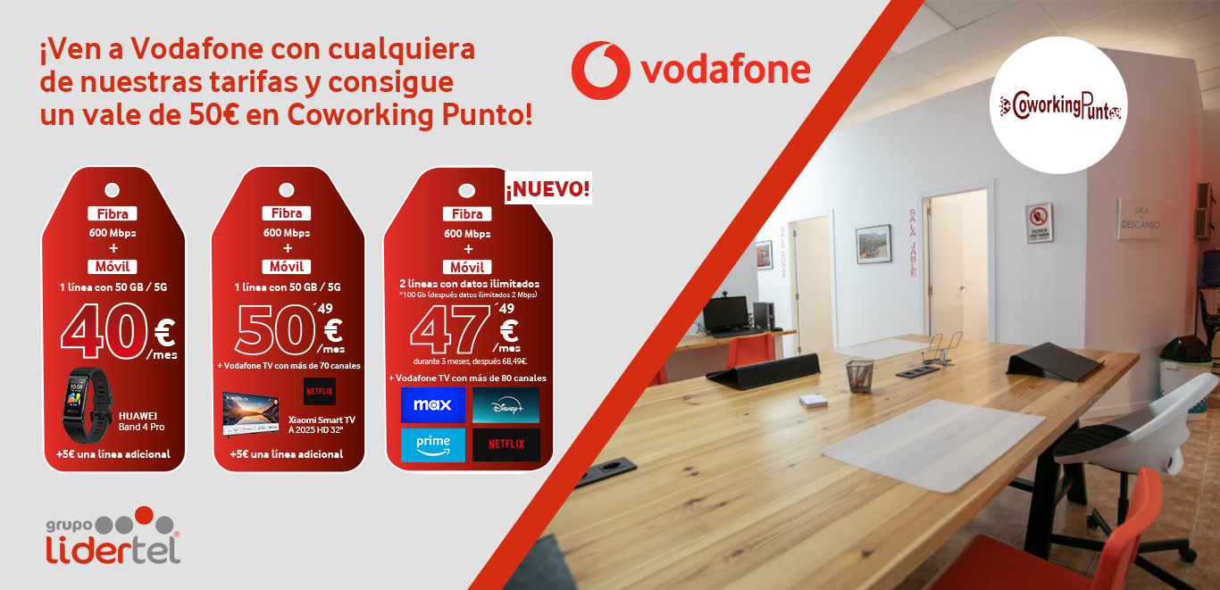 Lidertel. Distribuidor Autorizado de Vodafone. Tarifas Noviembre 2024.