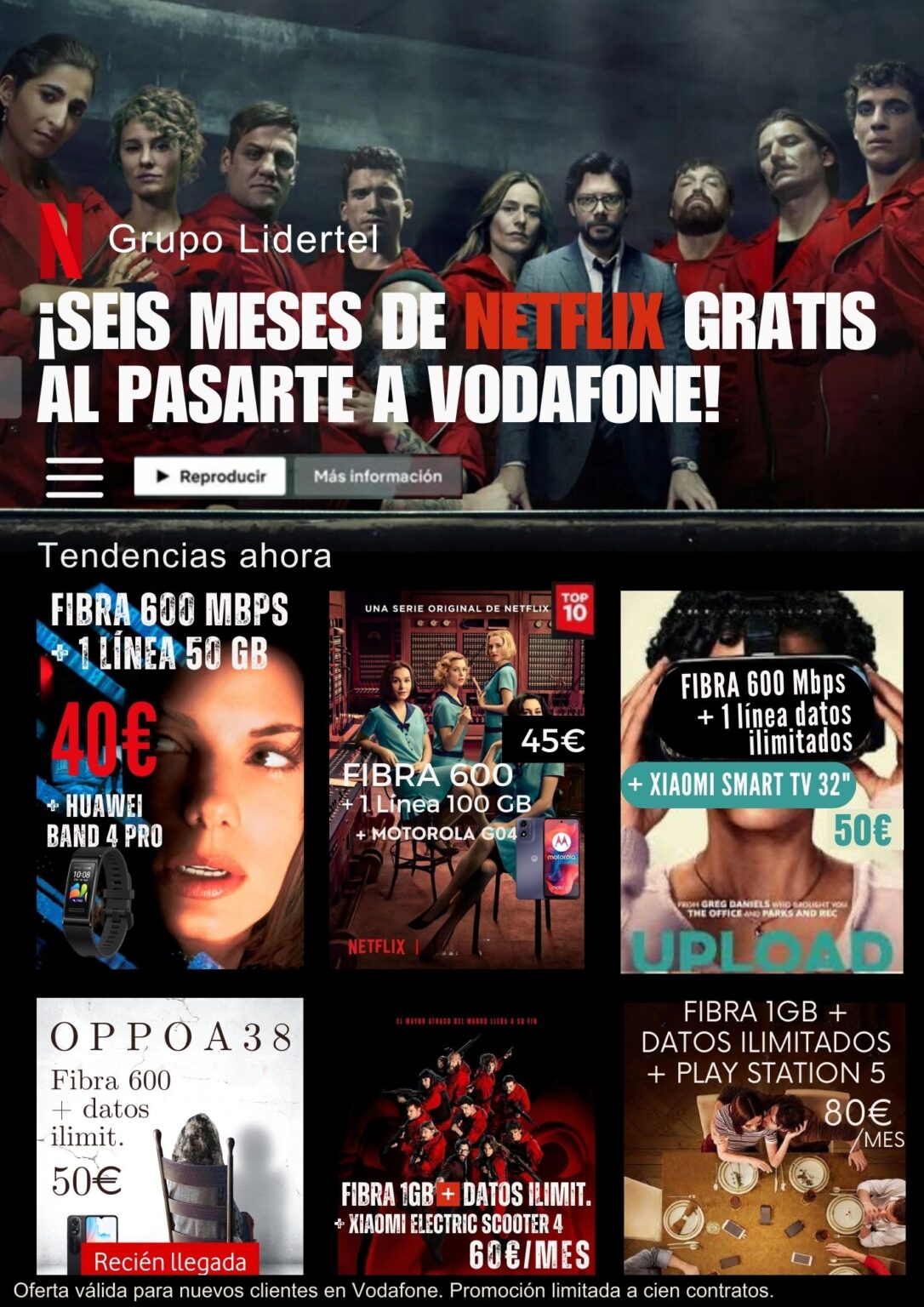 ¡SEIS MESES DE NETFLIX GRATIS AL PASARTE A VODAFONE! (2)